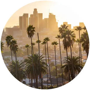 A beautiful sunset over the city of Los Angeles