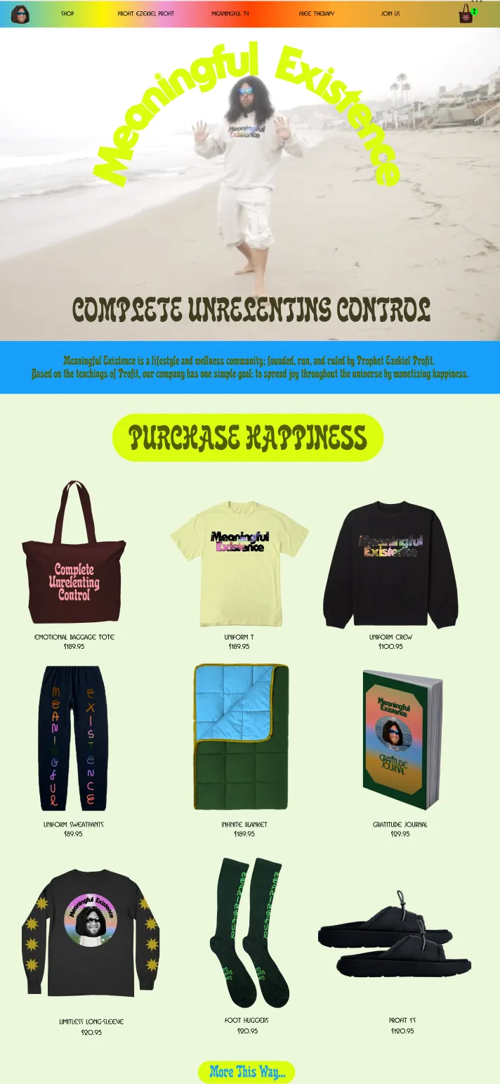 The Meaningful Experience shop website